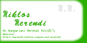 miklos merendi business card